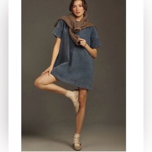 Anthropologie Porridge Denim Swing Dress